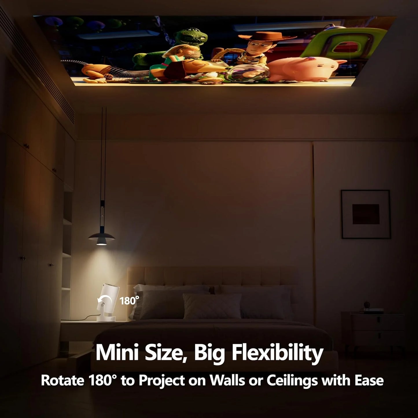 VistaCast Mini 210° Smart Projector with Extra Large-Screen Display